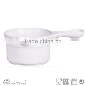 Jumbo White Embossed Ceramic Soup Spoon thumbnail-1