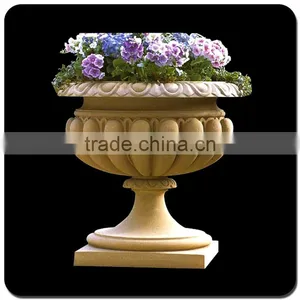 Low Marble Flower Pot Indoor Flower Pots for Sale thumbnail-3