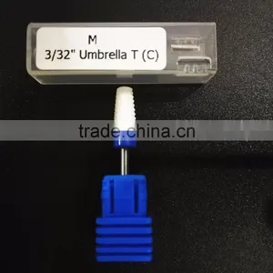 3/32" Large Tapered White Ceramic Nail Drill Bit thumbnail-3
