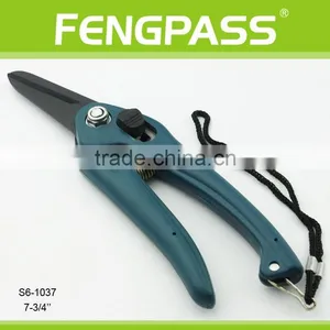 S6-1037 7-3/4 Inches Plastic Handle and High Quality Stainless Steel Blade Durable Black Coated Garden Scissors thumbnail-1