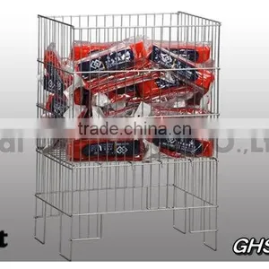 Service Supplies Folding Stackable Container Wire Mesh Basket Warehouse Cage thumbnail-6