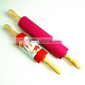 16161 Rolling Pin Non-Stick Silicone Surface Rolling Pin Wooden Rolling Pin Handl thumbnail-5