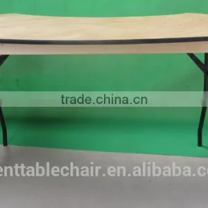 Used Plywood Banquet Rect Custom-made Trestle Folding Table thumbnail-4