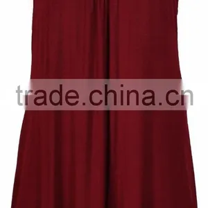 Plus Size Wholesale T-shirts Womens Sleeveless Ladies Ruched Uneven Hem Plain Long Vest T Shirt Top thumbnail-4