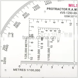 Kearing Brand Manufacture 6"military Mapwork Protractor,military Half Moon Protractor,military Round Protractor Plotter#KMP-1 thumbnail-3