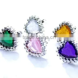 Cheap Kids Heart Shape Diamond Plastic Toy Rings for Sale thumbnail-1