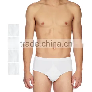 4 Pack Classic Pure White Cotton Briefs Sexy Man Briefs thumbnail-1