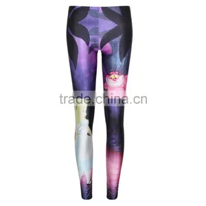 Women Leggins Plus Size Leggings Woman Comic Cat Princess Image 3D Print Soft Slim Fitness Clothing Women's Wear Seamless Pants thumbnail-2
