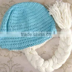 Snowflake Pattrrn Blue Cute Fashion Baby Crochet Hat thumbnail-2