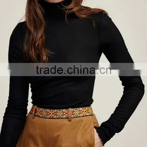 Runwaylover EY2372B 2017 Ladies Sexy Turtleneck Tight T-Shirts thumbnail-3