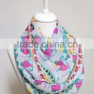 Pink Sloth Pattern Chiffon Infinity Scarf, Circle Scarf, Loop Scarf, Scarves, Shawls, Spring Fall Winter - Summer Fashion Christ thumbnail-3