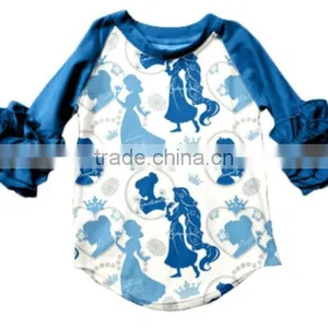 Wholesale Newest Boutique Girl Clothing Top Baby Girls Unique Top Printed Princess thumbnail-3