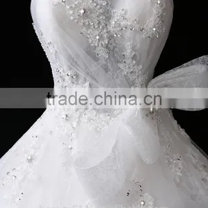 Hot Sale Embroidered A-Line Off-Shoulder Lace Wedding Dress F11701 thumbnail-4