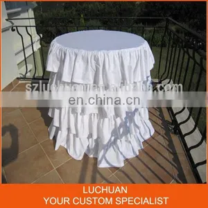 Fancy Product Tiered White Steps In Table Skirt For Wedding Decorative thumbnail-4