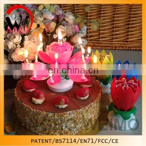 Lotus Flower Music Birthday Cake Candles thumbnail-1