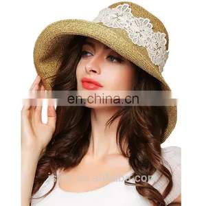 Wholesale Fashion Casual Summer Sunscreen Women Straw Hat thumbnail-3