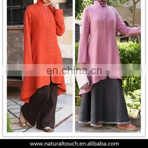 Muslim Women Linen Long Sleeves Tunic(16042002) thumbnail-1