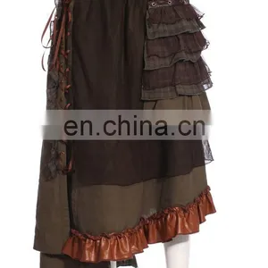 Steampunk Short Front Long Back Skirt With a Pocket thumbnail-1