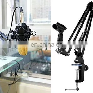 Professional Microphone Stand, Flodable Mic Stand Mic Arm Suspension Boom Scissor Arm Stand for Radio Broadcasting Studio thumbnail-1