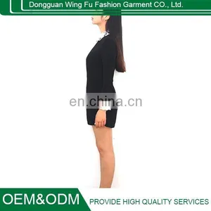 Slim Lapel Hollow Long-sleeved Dress Bottoming Skirt Dress Lapel Hollow thumbnail-5