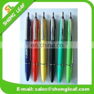 Solid Color With Metal Ring Pull Out Flag Plastic Pens thumbnail-1