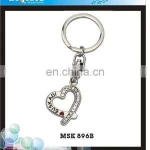 Rhinestone Heart Floating Keychain thumbnail-1