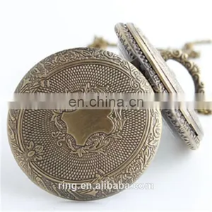 New Fashion European Retro Style Quartz Pocket Watch Large Carved Solid Cover Double Unisex Pocket Watch Jewelry thumbnail-1