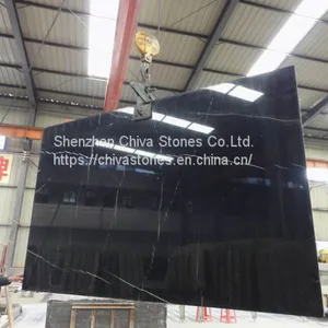 Cheap Black Marble Countertop Black Marquina Marble With White Veins Nero Marquina Black Floor Tiles and Marbles thumbnail-3