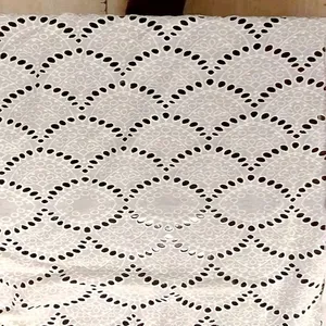 Swiss 100% Cotton Voile Eyelet Fabric Embroidered thumbnail-1