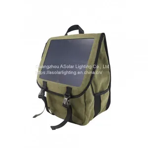 Lightweight Nylon Waterproof Backpack With Solar Charger Solar Bag Laptop thumbnail-1