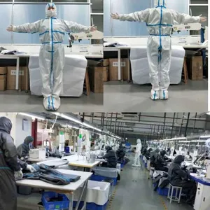 Non-Woven Disposable Coverall Protective Clothing With FDA ISO13485 Ce Isolation Cloth Medical Protective Clothing thumbnail-2