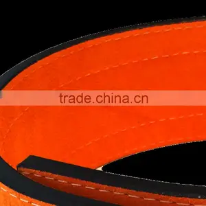 Professional Fitness Weightlifting Power Gym Belt Lever Genuine Red Leather Belt 4" Silver Buckle New thumbnail-3
