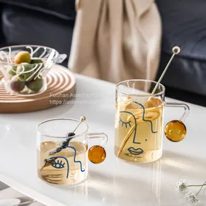 High Quality Glass Cup for Coffee and Milk Wholesale Glass Cup for the Young thumbnail-1