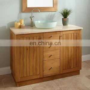 Guangzhou Luxury Solid Wood Bathroom Vanity Cabinet Unit thumbnail-3