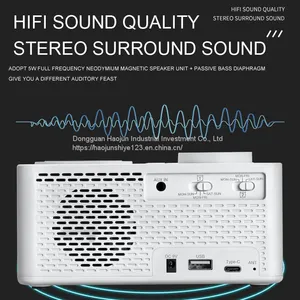 Electronic Alarm Clock Digital Display Multi-function Can Mobile Phone Wireless Charging Bluetooth Speaker Temperature Timer Clock Alarm Clock Radio thumbnail-3