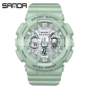 SANDA 6033 Men's LED Quartz Watches Military Fashion Sports Analog Alarm Watch Waterproof thumbnail-3