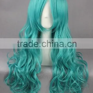 High Quality 65cm Medium Long Wave Sailor Moon Wig Kaiou Michiru Light Green Wig Cosplay Synthetic Anime Wig Cosplay Hair Wigs thumbnail-3
