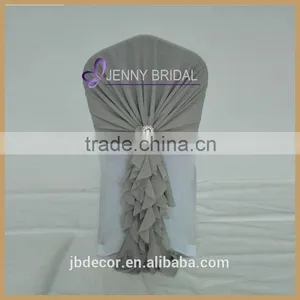 C304C Hot Pink Wedding Chair Cover Chiffon Ruffle Chair Sash thumbnail-3