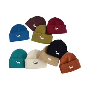 Wholesale Kids Winter Beanies Children's Wool Hat Ins Korean Embroidery Dog Cute Cap Fashion Style Boys Girls Casual Warm Knitted Caps Baseball Hats thumbnail-1