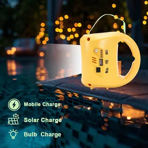 Portable Solar Home Light Kit – 3.5W Solar Panel, 6V Lead-Acid Battery, 3 LED Lights + USB, CE Certified for Outdoor Emergency thumbnail-1