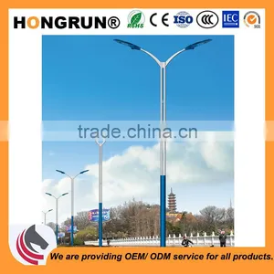 Streamlined Dual-arm Street Light Pole Used for Urban Main Road Steel Lamp Pole thumbnail-1