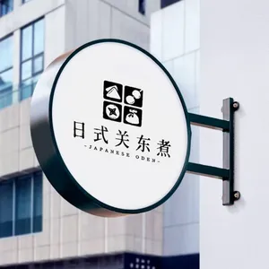 Outdoor Illuminated Shop Sign Board Double Sided Round LED Light Box thumbnail-4