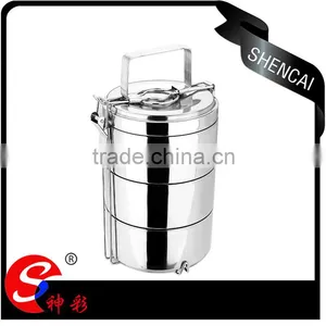 Stainless Steel Color 2 Layers Hot Lunch Box/ Insulated Tiffin Hand Pot/ Food Carrier thumbnail-4