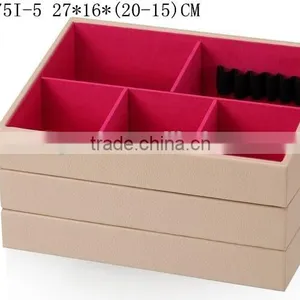 W1275I-4 Wholesale Slope Style Cosmetic Storage Box Stackable Wooden Jewelry Display thumbnail-5