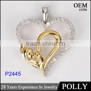 2016 Valentine's Day Gift for Girl Friend Heart Shape 10k Gold Fashion Pendant thumbnail-1