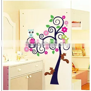 ALFOREVER the Colorful Owl Tree Sticker,putty Owl Decals thumbnail-1