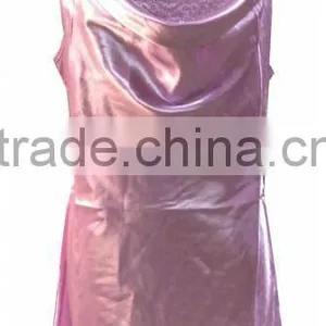 Satin Silk Hot Sexy Nightgown With Lace thumbnail-1