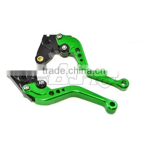BJ-LS-002 Custom Green Short Motorcycle Cnc Clutch Brake Levers for ZX6R / ZX636R / ZX6RR thumbnail-4