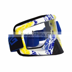 BJ-MG-013 High Quality Clear Yellow & Blue Frame Vintage Motorcycle Motocross Goggles thumbnail-6