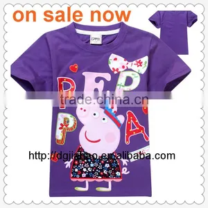 Latest Deisgn Wholesale Child Clothes Cotton Purple Printed t Shirts for Boys Stock Design thumbnail-1